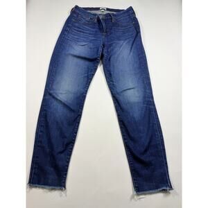 J.Crew Toothpick Women’s Dark Wash Skinny Jeans – Size 29 | Raw Hem | Excellent
